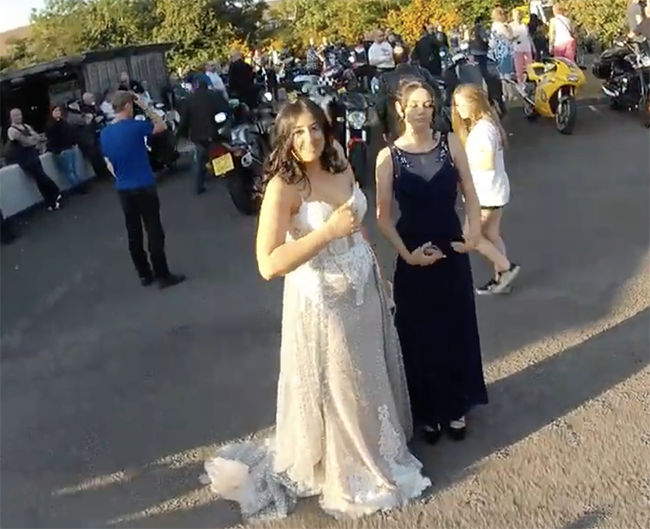 VIDEO: 200 bikers escorted a teen to prom after bullies made her feel "worthless"