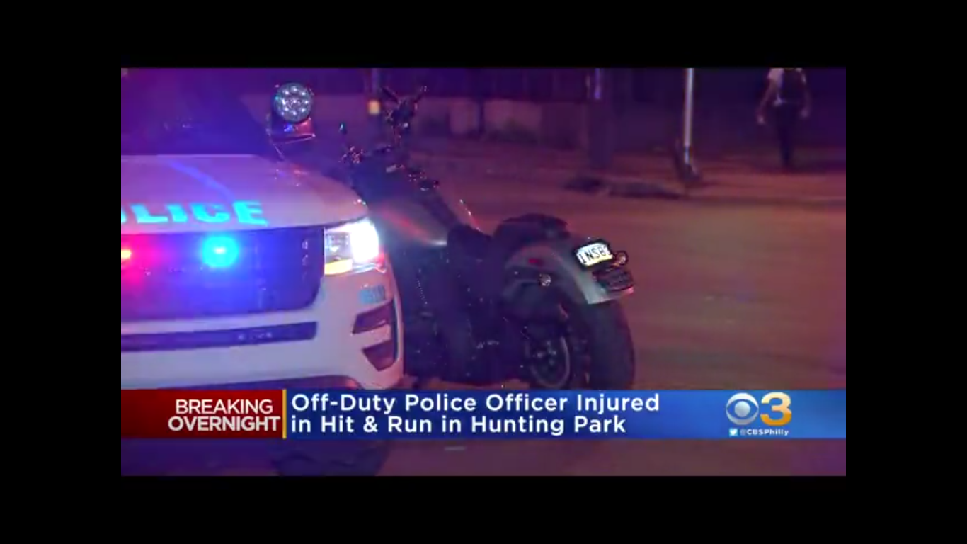 Hit-and-run driver injured a cop riding his Harley home from work