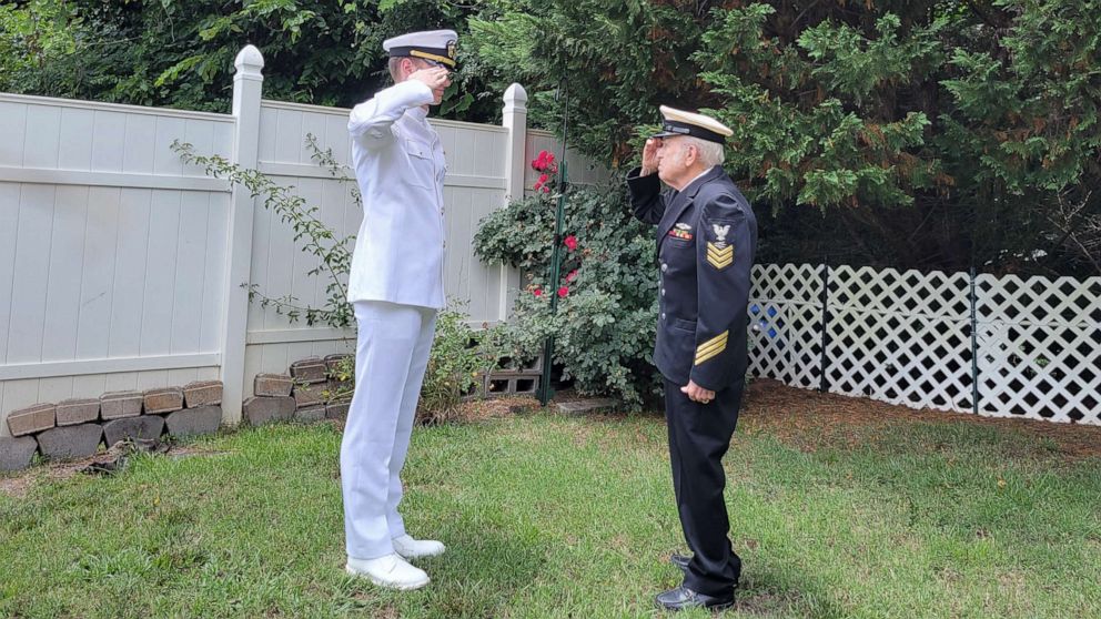 Navy recruit's first salute came from grandad with Alzheimer's